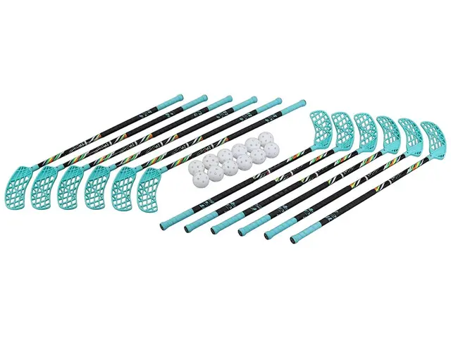 AirTek IFF innebandysett turkis L80 cm, 12 stk 