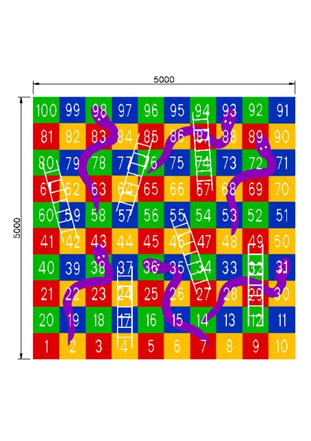 Stigespill 1 - 100  asfaltoppmerking L500 x B500 cm 