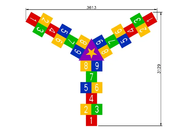 Trippel paradis asfaltoppmerking 313 x 362 cm 