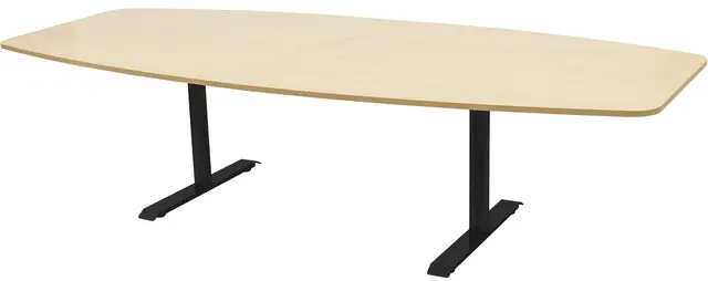 Møtebord Bjørk/sort B280 x D120/80 x H72 cm 