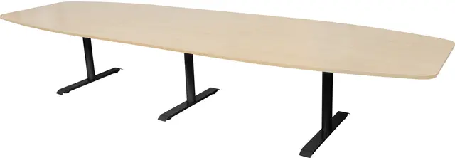 Konferansebord bjørk/sort B360 x D120/80 x H72 cm 
