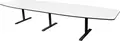 Konferansebord hvit/sort B360 x D120/80 x H72 cm