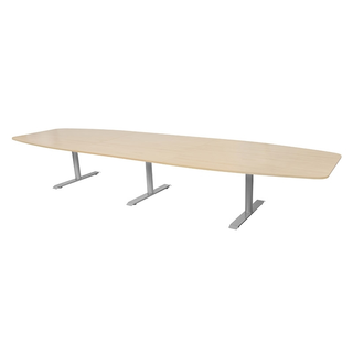 Konferansebord bjørk/sølv B360 x D120/80 x H72 cm