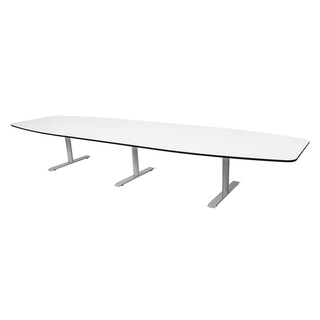 Konferansebord hvit/sølv B360 x D120/80 x H72 cm