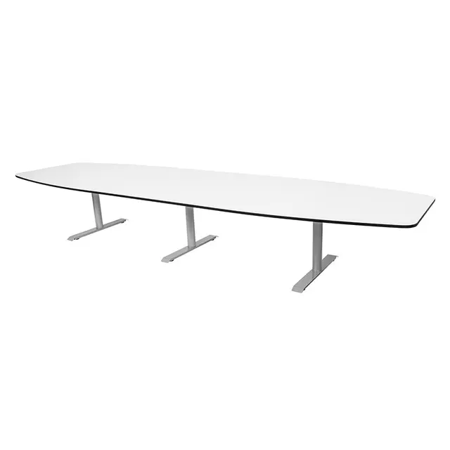 Konferansebord hvit/sølv B360 x D120/80 x H72 cm 