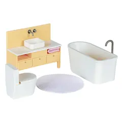 Lundby dukkehusmøbler bad 5 deler