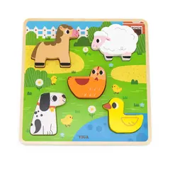 Taktilt blokkpuslespill bondeg&#229;rd 5 brikker