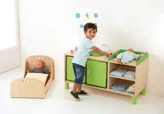 Dukkestellebenk L100 x B39 x H55/49 cm