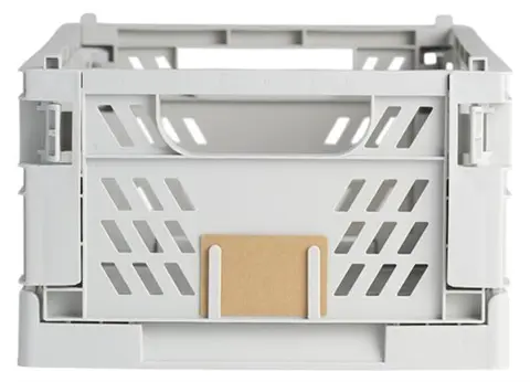 Sammenleggbar kasse lys grå L50 x B33 x H20 cm 