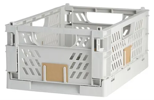 Sammenleggbar kasse lys grå L50 x B33 x H20 cm 