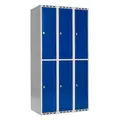 SMG garderobeskap 2-delt 3 søyler blå B90 x D55 x H175 cm