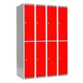 SMG garderobeskap 2-delt 4 søyler rød B120 x D55 x H175 cm