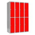SMG garderobeskap 2-delt 4 søyler rød B120 x D55 x H175 cm