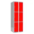 SMG garderobeskap 3-delt 2 søyler rød B60 x D55 x H175 cm