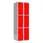SMG garderobeskap 3-delt 2 søyler rød B60 x D55 x H175 cm 