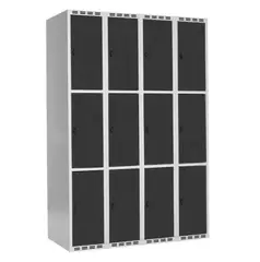 SMG garderobeskap 3-delt 4 s&#248;yler antr. B120 x D55 x H175 cm