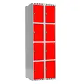SMG garderobeskap 4-delt 2 søyler rød B60 x D55 x H175 cm