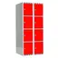 SMG garderobeskap 4-delt 2 søyler rød B80 x D55 x H175 cm 