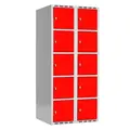 SMG garderobeskap 5-delt 2 søyler rød B80 x D55 x H175 cm