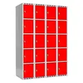 SMG garderobeskap 5-delt 4 søyler rød B120 x D55 x H175 cm