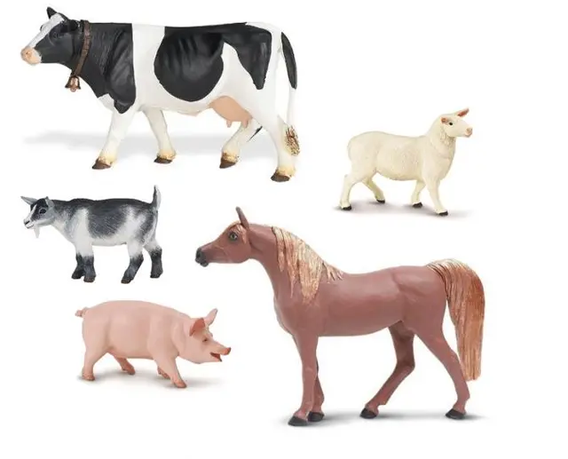 Bondegårdsdyr liten mix 6-15 cm, 5 stk 