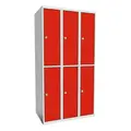 SMT skoleskap 2-delt 3 søyler rød B90 x D55 x H175 cm