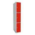 SMT skoleskap 3-delt 1 søyle rød B30 x D55 x H175 cm