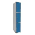 SMT skoleskap 3-delt 1 søyle blå B30 x D55 x H175 cm