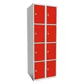 SMT skoleskap 4-delt 2 søyler rød B60 x D55 x H175 cm
