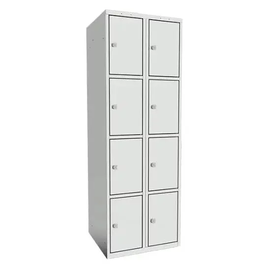 SMT skoleskap 4-delt 2 søyler l. grå B60 x D55 x H175 cm 