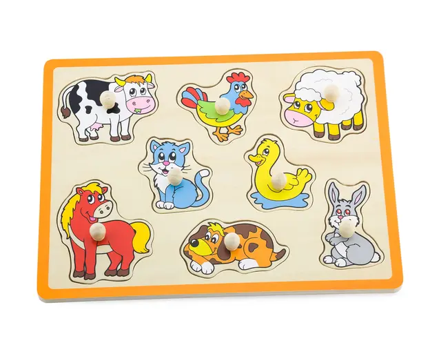 Puslespill bondegårdsdyr 8 brikker 