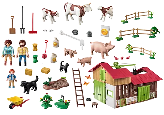 Playmobil bondegård L45 x B34 x H29 cm 