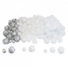 Pompons hvitmix 200 stk 