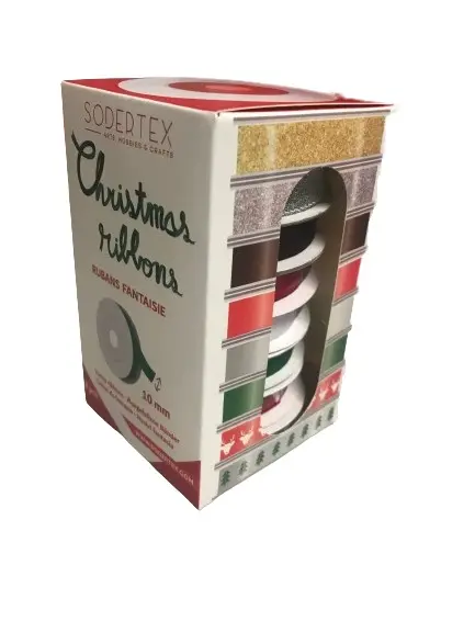 Satinbånd mix jul 8 stk x 10 m 