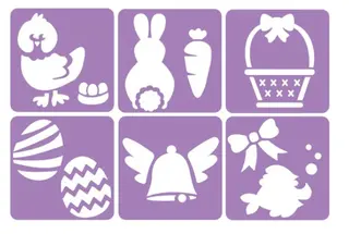 Sjablonger påskemotiver 6 stk