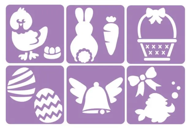 Sjablonger påskemotiver 6 stk 
