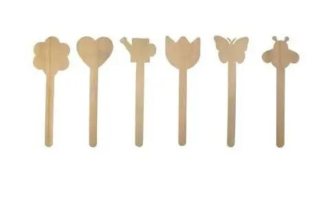 Blomsterpinner hagemotiv L24 cm, 12 stk 