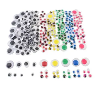 Plastøyne selvklebende Ø7 - 30  mm, 500 stk