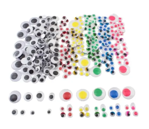 Plastøyne selvklebende Ø7 - 30  mm, 500 stk 