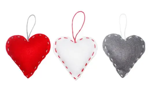 Filt hjerter sysett 30 stk 