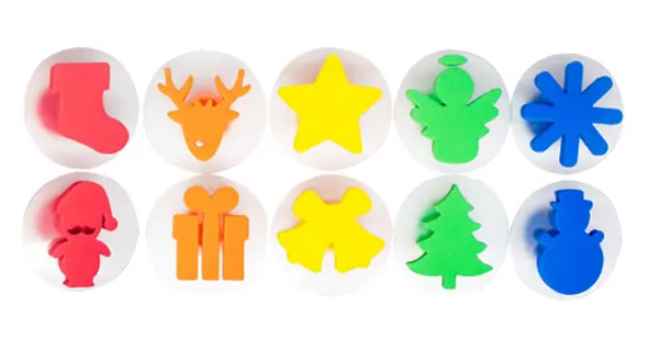 Skumstempler jul 10 stk 