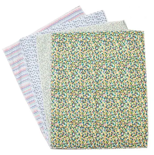 Mønstret stoff geometri mix L46 x B55 cm, 4 stk 