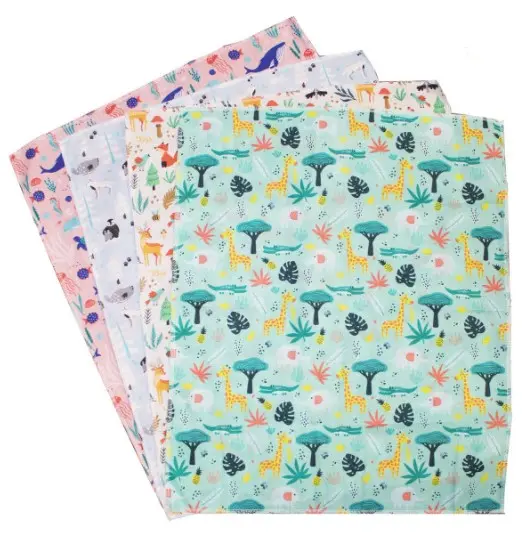 Mønstret stoff dyr L46 x B55 cm, 4 stk 