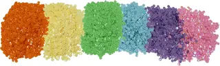 Paljetter pastell mix Ø5mm, 180 g