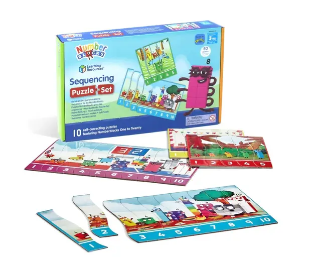 Tallkuber - Finn den riktige rekkefølgen 10 puslespill, 50 deler 