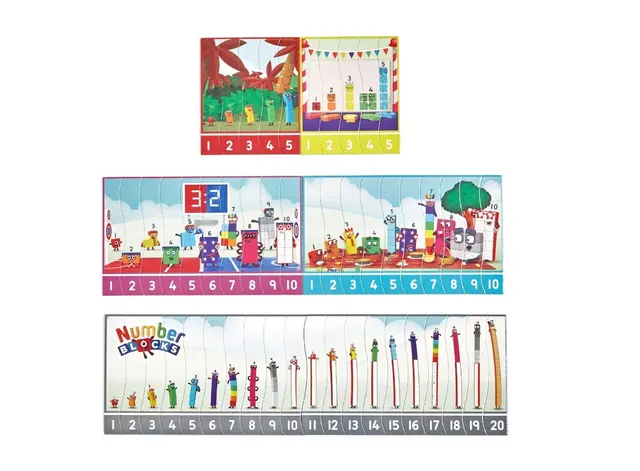 Tallkuber - Finn den riktige rekkefølgen 10 puslespill, 50 deler 