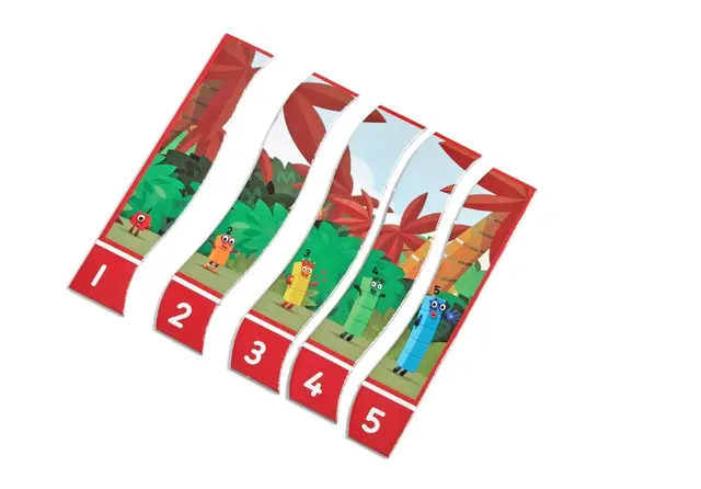 Tallkuber - Finn den riktige rekkefølgen 10 puslespill, 50 deler 