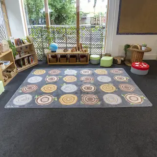 Trestubbe gulvteppe L200 x B300 cm