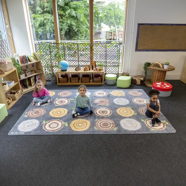 Trestubbe gulvteppe L200 x B300 cm 