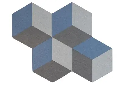 EcoSUND® akustikktavle kuber blå 